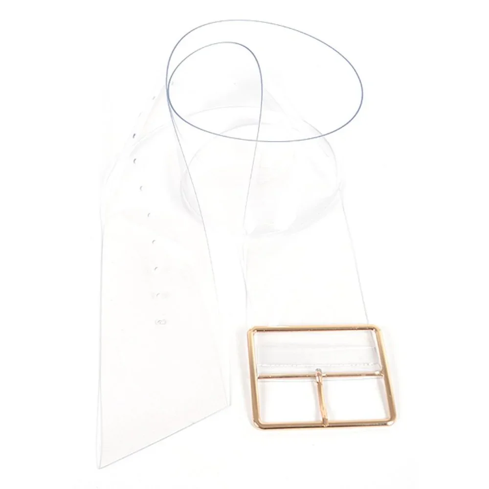 BNWT Plus Size Skinny Square Buckle Cleared Transparent Fashion Belt